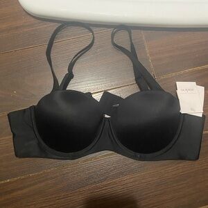 NWT 34B AUDEN Womens Black Lined Underwire Back Closure Adjustable Demi Bra
